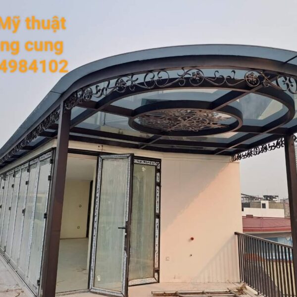 mái kính cường lực sắt mỹ thuật (10)