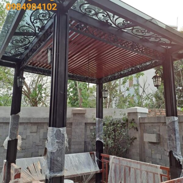 mái kính cường lực sắt mỹ thuật (11)