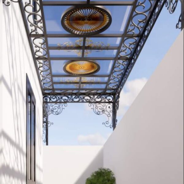 mái kính cường lực sắt mỹ thuật (12)