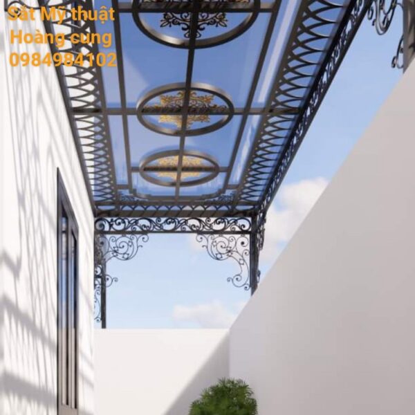 mái kính cường lực sắt mỹ thuật (13)